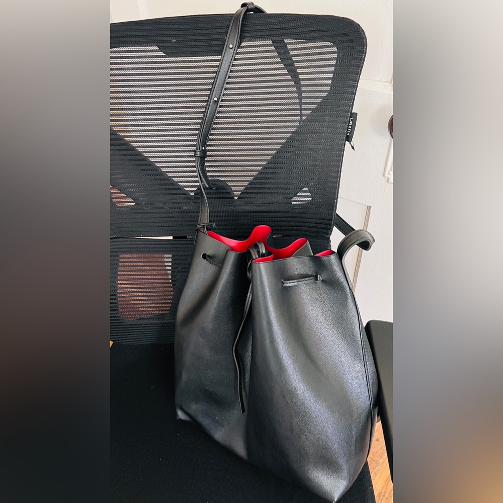 Black and Red Women's Bucket Bag